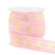 Elastic ribbon 15mm snowflake Light pink